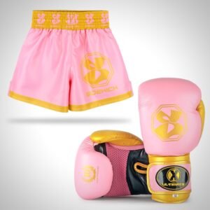 Pink Ultimate X Boxing Gloves and Shorts Combo