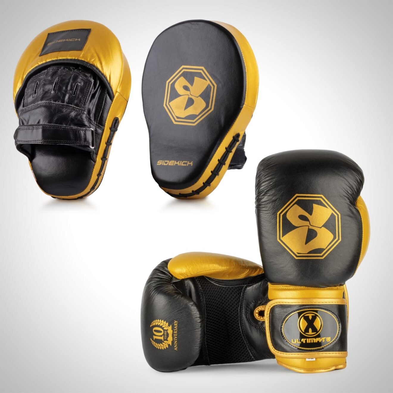 Sidekick Premium Gear: Gold Represents Leather for Kickboxing and Muay ...