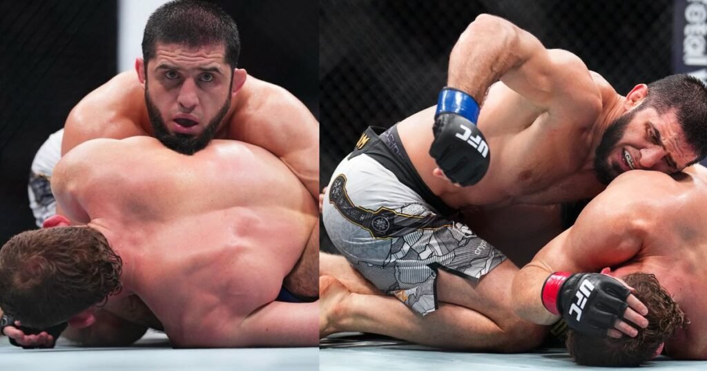 Islam Makhachev controls Jack Della Maddalena at UFC 322 