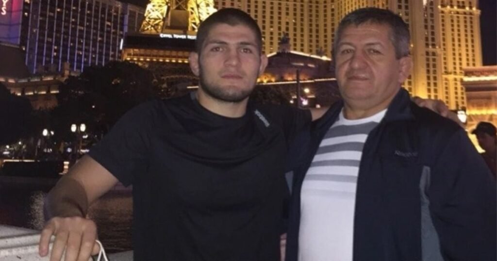Khabib Nurmagomedov with his father, Abdulmanap