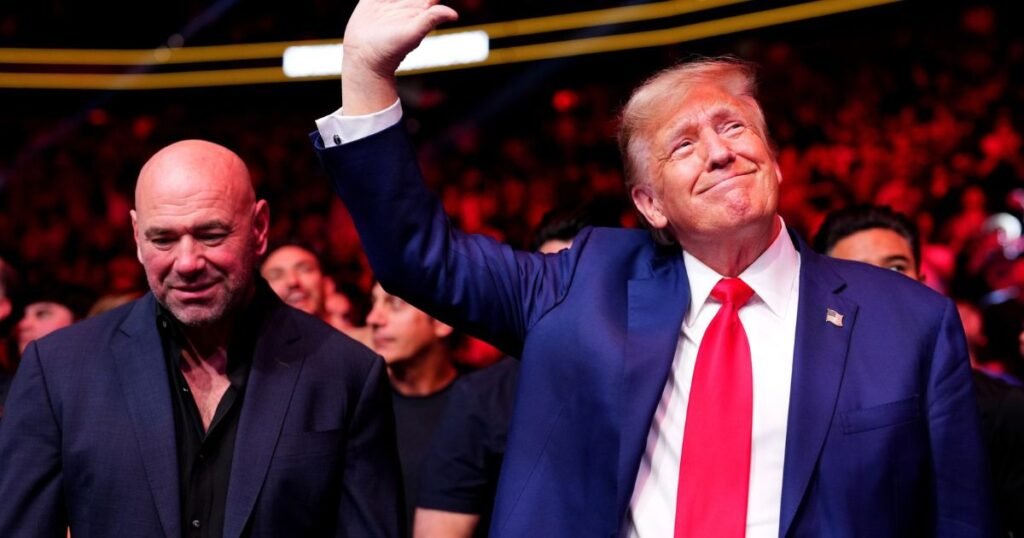 Donald Trump and Dana White at the UFC event.